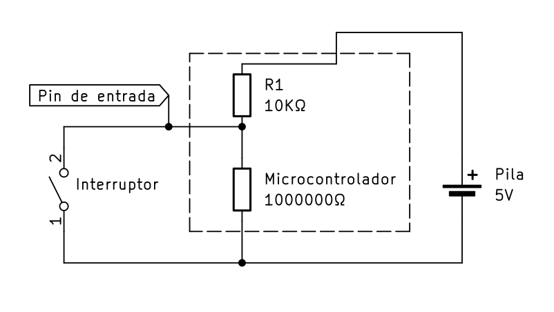 Resistencia Pull-up en un microcontrolador